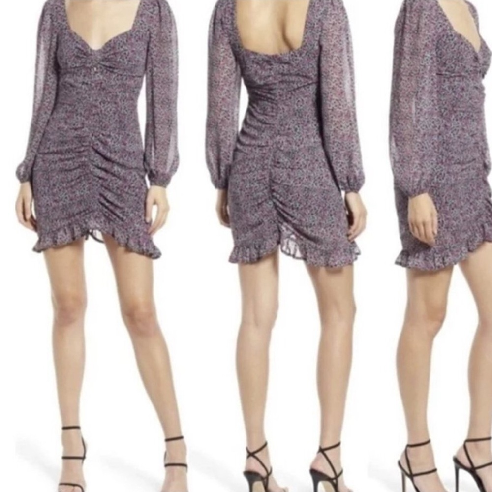 Chic Long Sleeve Purple Dress